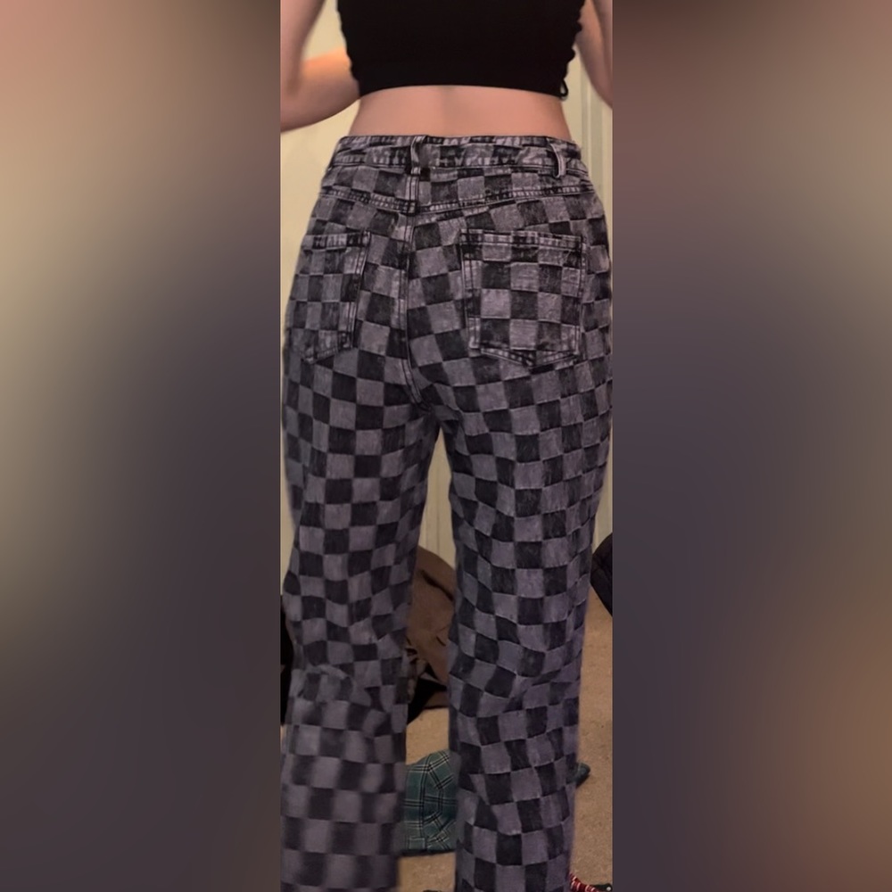 Checkered Ripped Jeans - Picture 2 of 2
